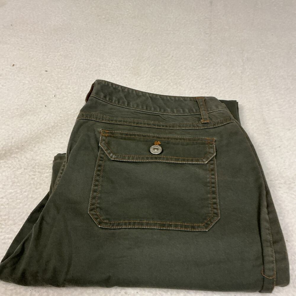Stamp 10 Jeans Women's Olive Green Denim Flared Leg Everyday Size 10, . 3517